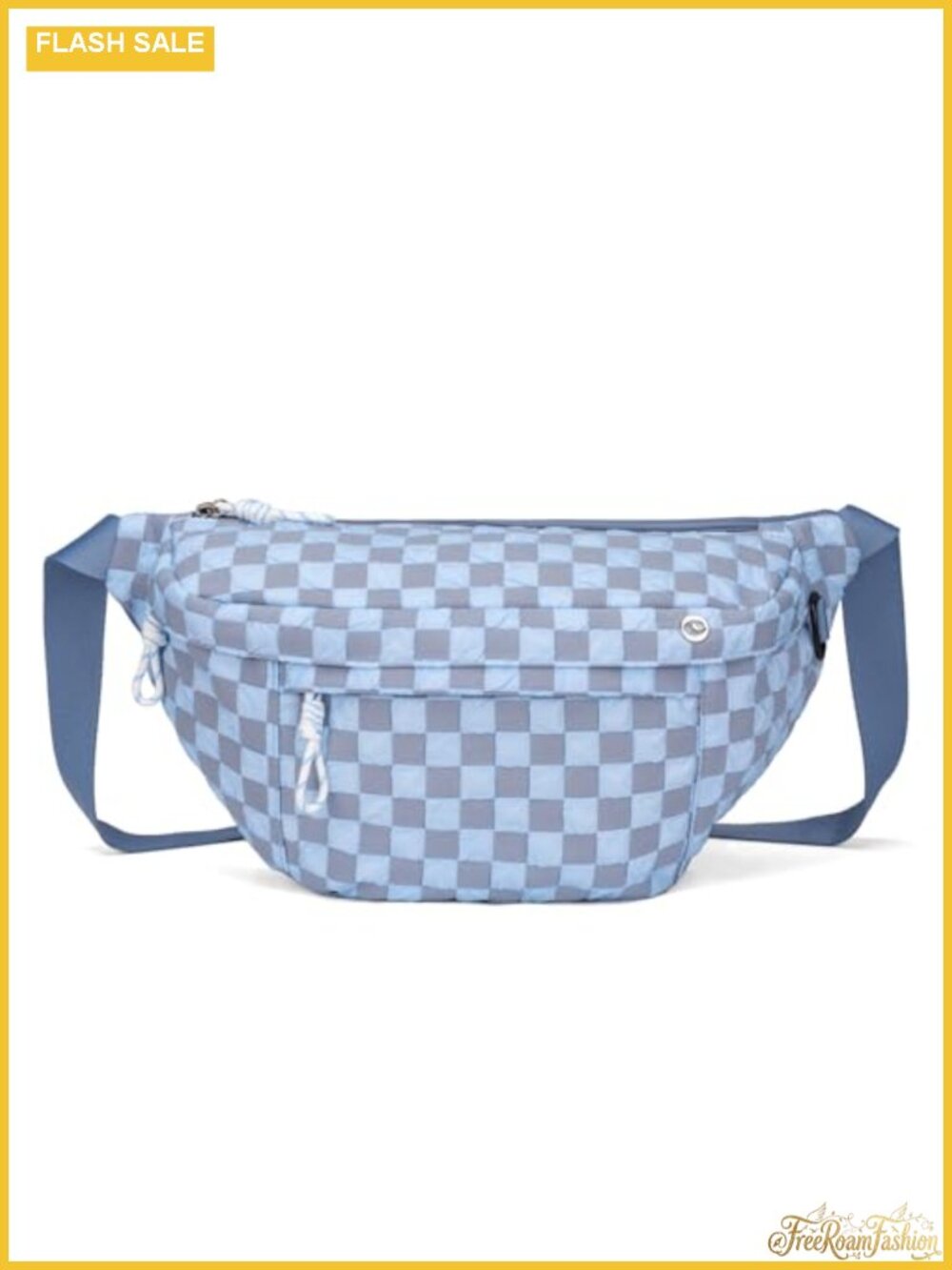 Nylon Crossbody Sling Bag Checkered Belt Purse Fanny Pack
